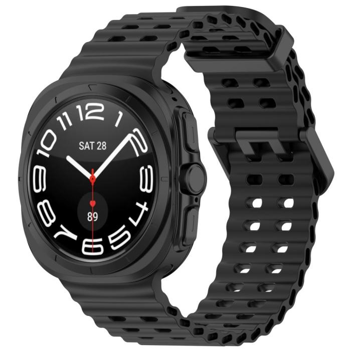 Bild 4, Galaxy Watch Ultra (2025) 47 mm Armband Wave Design Svart
