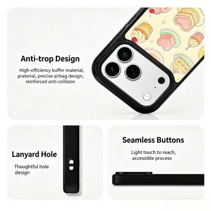 Bild 3, iPhone 18 Pro / 17 Pro Skal MagSafe UV-Mönster Tårtor