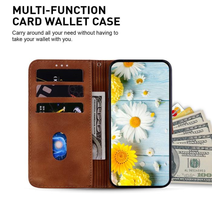 Bild 2, Samsung Galaxy A27 5G Fodral Läder Blommor Brun