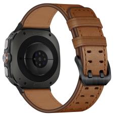 Samsung Galaxy Watch 8 46/44/40 mm Armband &Auml;kta L&auml;der Brun