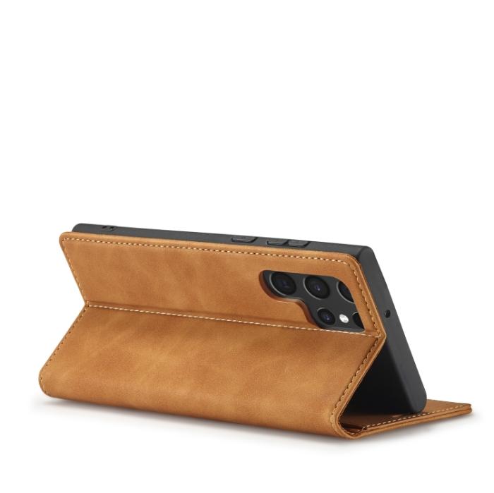 Bild 5, LC.IMEEKE Samsung Galaxy S22 Fodral Flip Retro Läder Brun