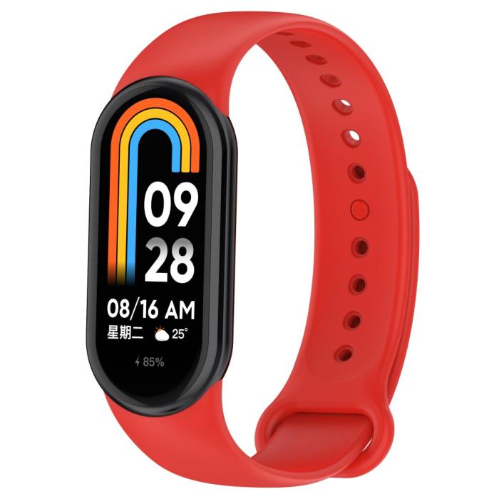 Bild 5, Xiaomi Smart Band 9/8 Armband Solid Silikon Röd