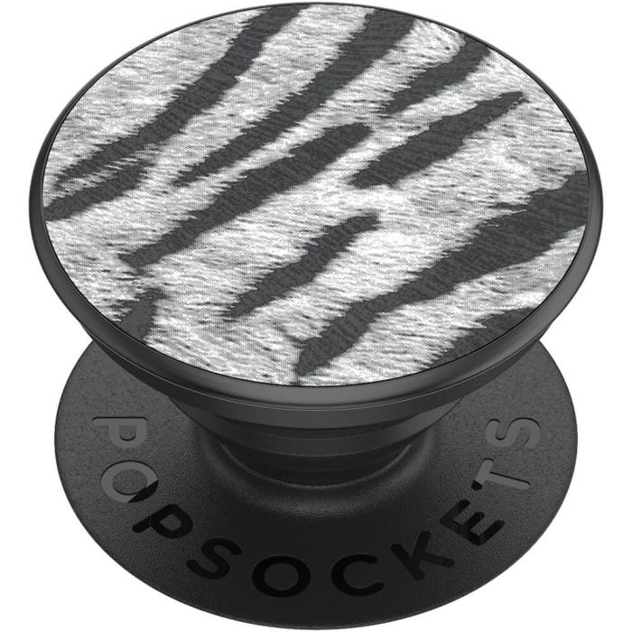 Bild 3, PopSockets Avtagbart Grip med Ställfunktion Premium Vegan Leather Zebra