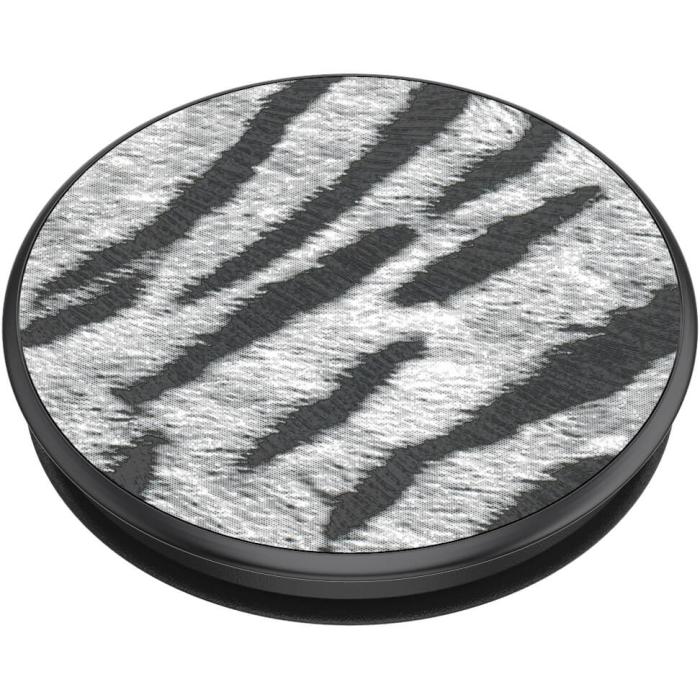 Bild 4, PopSockets Avtagbart Grip med Ställfunktion Premium Vegan Leather Zebra