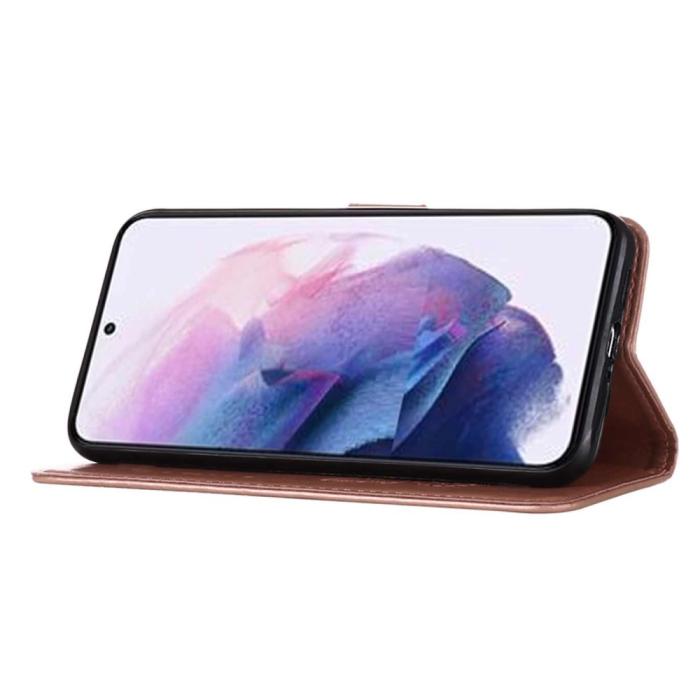 Bild 3, Samsung Galaxy S23 Fodral Fjäril Tryck Roséguld