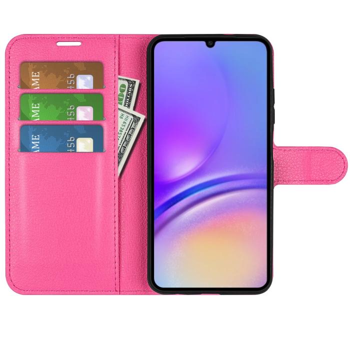Bild 5, Samsung Galaxy A07 Fodral Litchi Läder Rosa