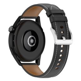 Äkta Läder Armband Smartwatch (22 mm) Svart