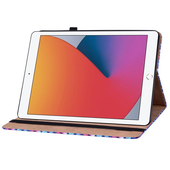 Bild 4, iPad 10.2 2019/2020/2021 Fodral Vävd Textur Blå/Rosa