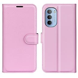 Motorola Moto G31 / G41 Fodral Litchi Textur Ljus Rosa