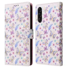 Samsung Galaxy A57 5G Fodral RFID L&auml;der Fj&auml;rilar/Blommor