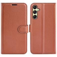 Samsung Galaxy A16 Fodral Litchi L&auml;der Brun