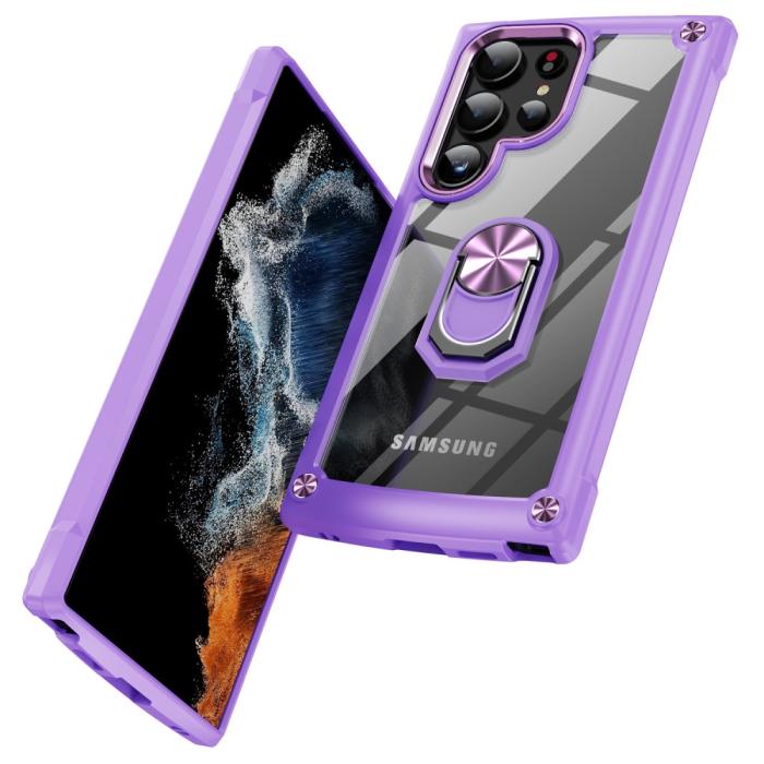Bild 2, Galaxy S24 Ultra Skal Shockproof Ring Hybrid Lila