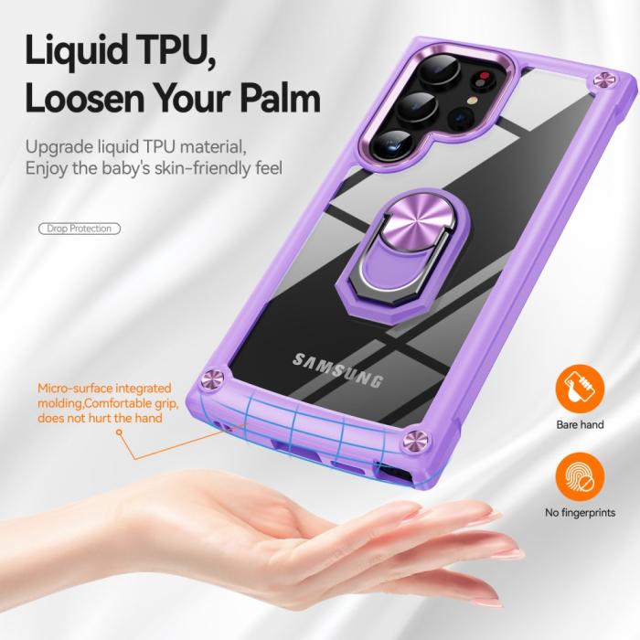 Bild 3, Galaxy S24 Ultra Skal Shockproof Ring Hybrid Lila