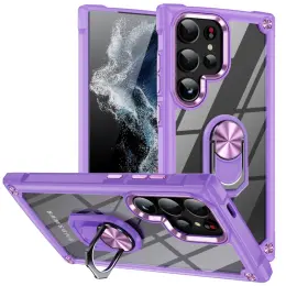 Galaxy S24 Ultra Skal Shockproof Ring Hybrid Lila