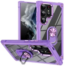 Galaxy S24 Ultra Skal Shockproof Ring Hybrid Lila
