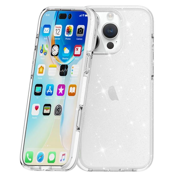 Bild 5, iPhone 16 Pro Skal Glitter Transparent
