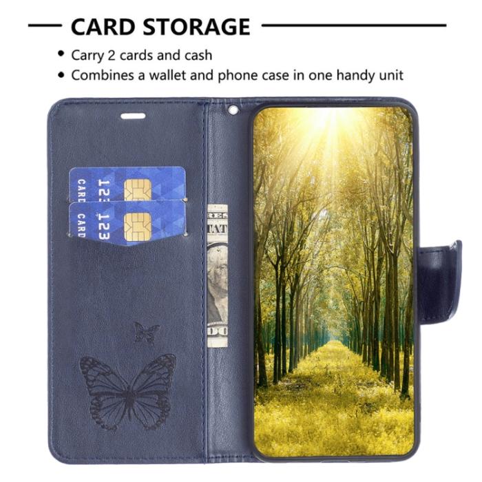 Bild 4, Xiaomi 13 Lite 5G Fodral Med Fjäril Tryck Mörk Blå
