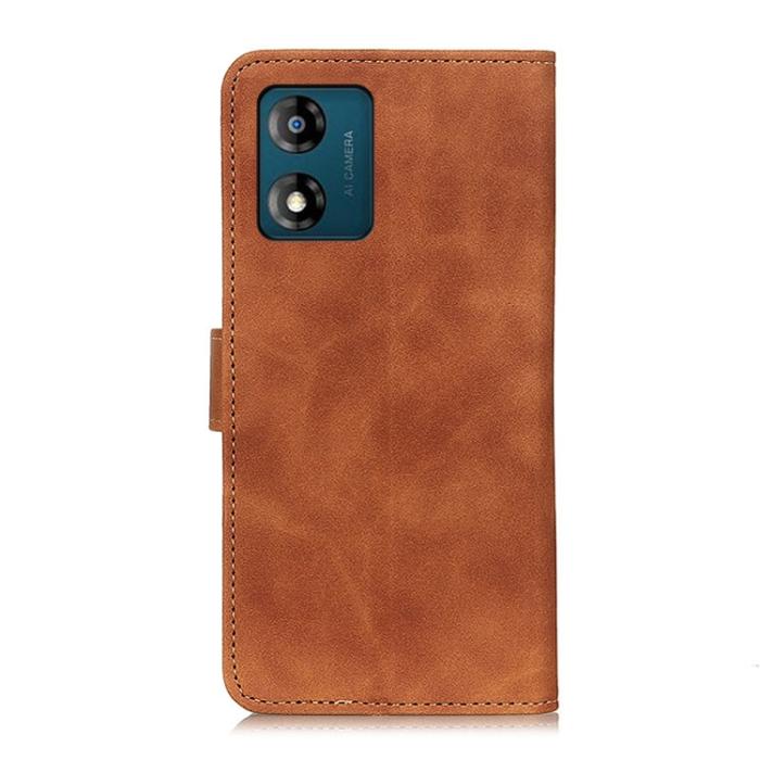 Bild 3, KHAZENH Motorola Moto E13 Fodral Retro Läder Brun
