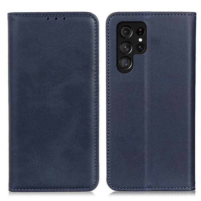 Bild 1, Samsung Galaxy S23 Ultra Flip Fodral Split Läder Blå