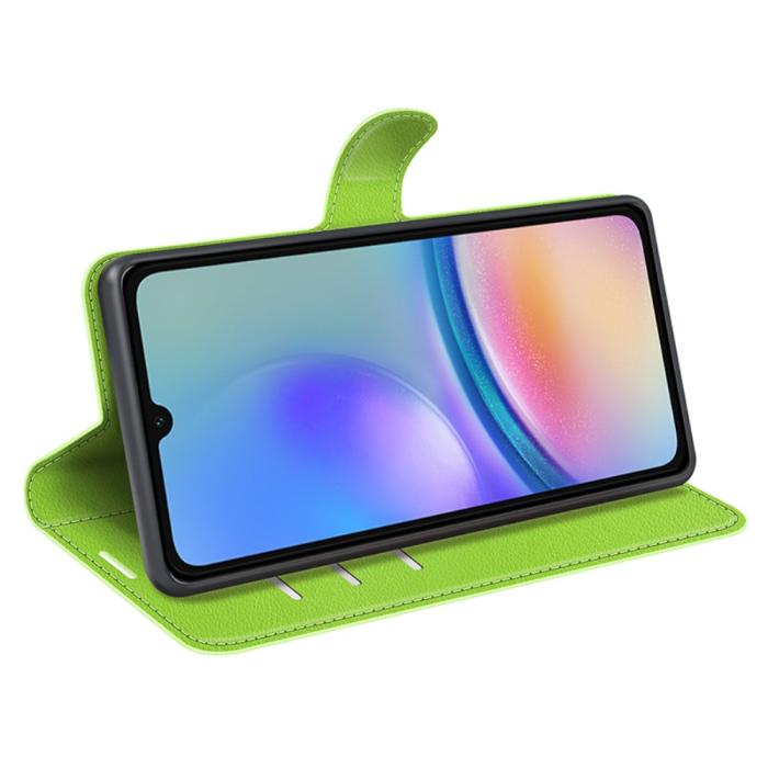 Bild 3, Samsung Galaxy A05s 4G Fodral Litchi Läder Grön