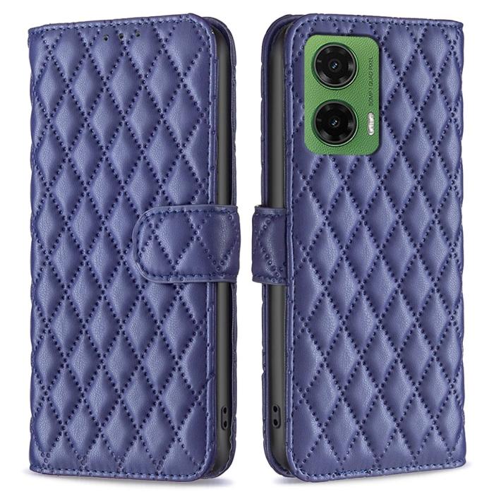 Bild 1, Motorola Moto G35 5G Fodral Diamond Läder Blå