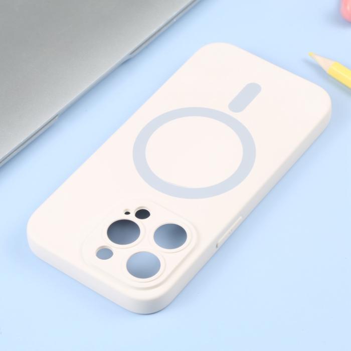 Bild 3, iPhone 15 Pro Skal MagSafe Liquid Silikon Vit