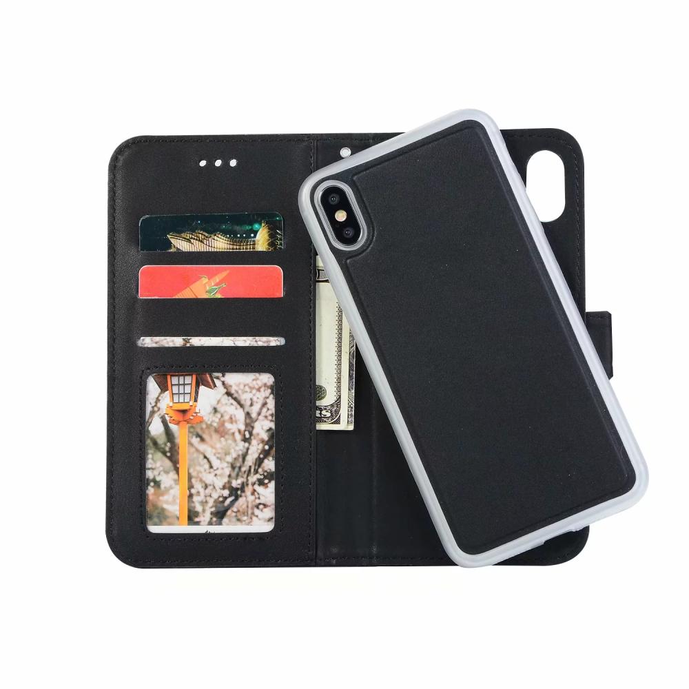 iPhone Xs Max - Plånboksfodral / Magnet Skal 2in1 - Svart