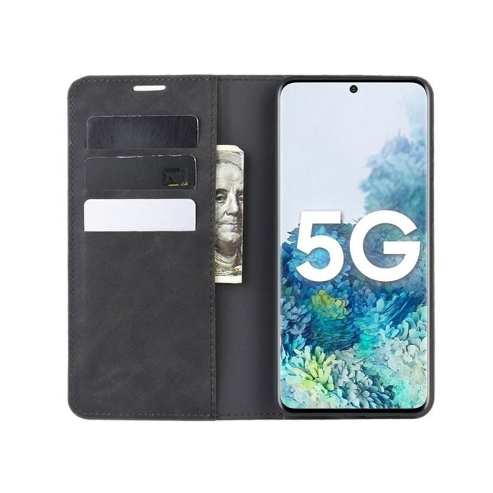 Bild 4, Samsung Galaxy S20 FE - Silkeslent Läderfodral - Svart