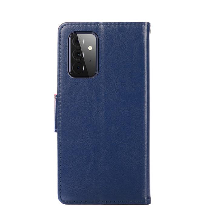 Bild 4, Samsung Galaxy A72 - Solid Läder Fodral - Blå