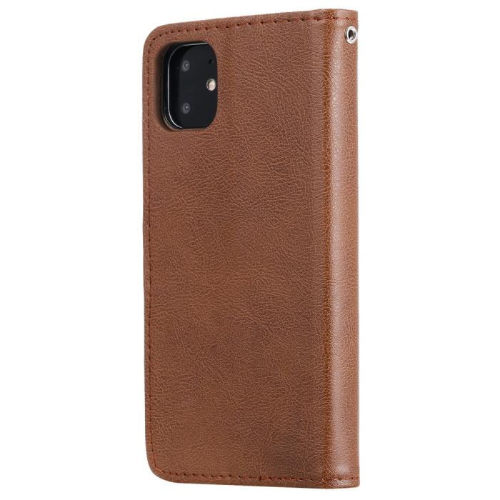 Bild 3, iPhone 11 - Plånboksfodral/Magnet Skal 2in1 - Brun