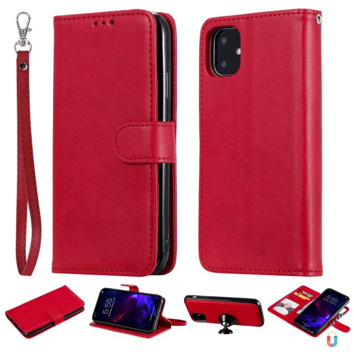 Bild 1, iPhone 11 - Plånboksfodral/Magnet Skal 2in1 - Röd