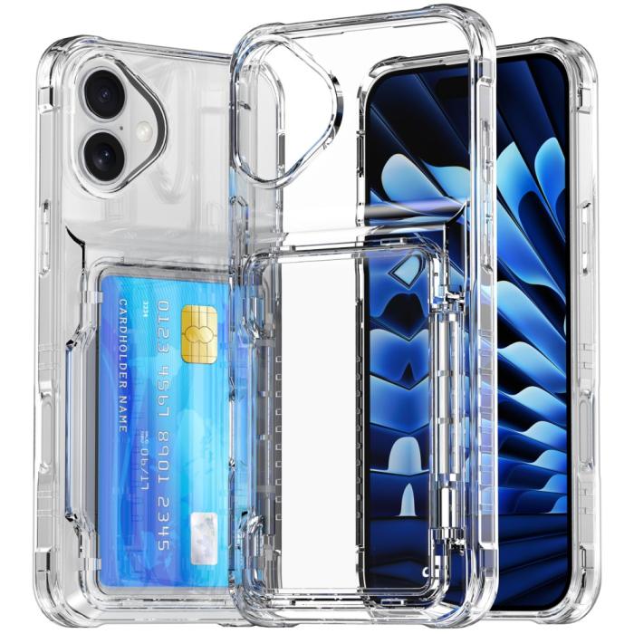 Bild 3, iPhone 16 Skal Kickstand Med Korthållare Transparent