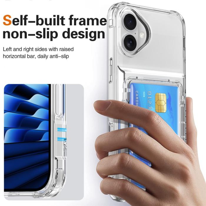 Bild 5, iPhone 16 Skal Kickstand Med Korthållare Transparent