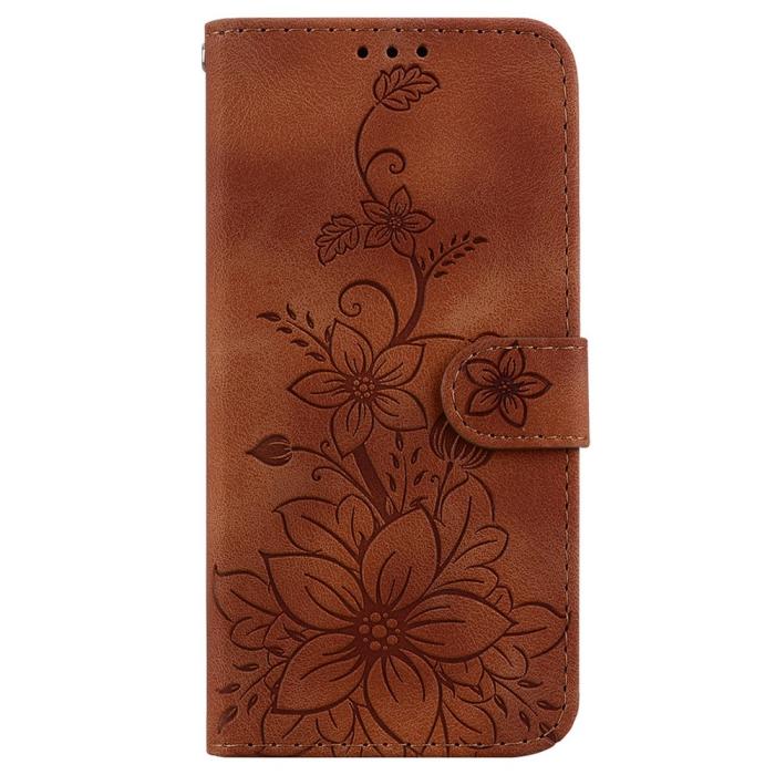 Bild 5, Samsung Galaxy A27 5G Fodral Läder Blommor Brun
