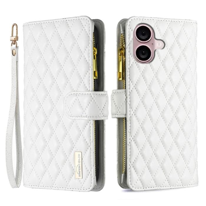 Bild 1, iPhone 16 Plus Fodral Diamond Multifunktionell Vit