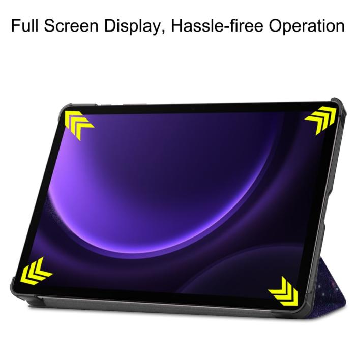 Bild 3, Samsung Galaxy Tab S9 FE Fodral Tri-Fold Läder Cosmic Space