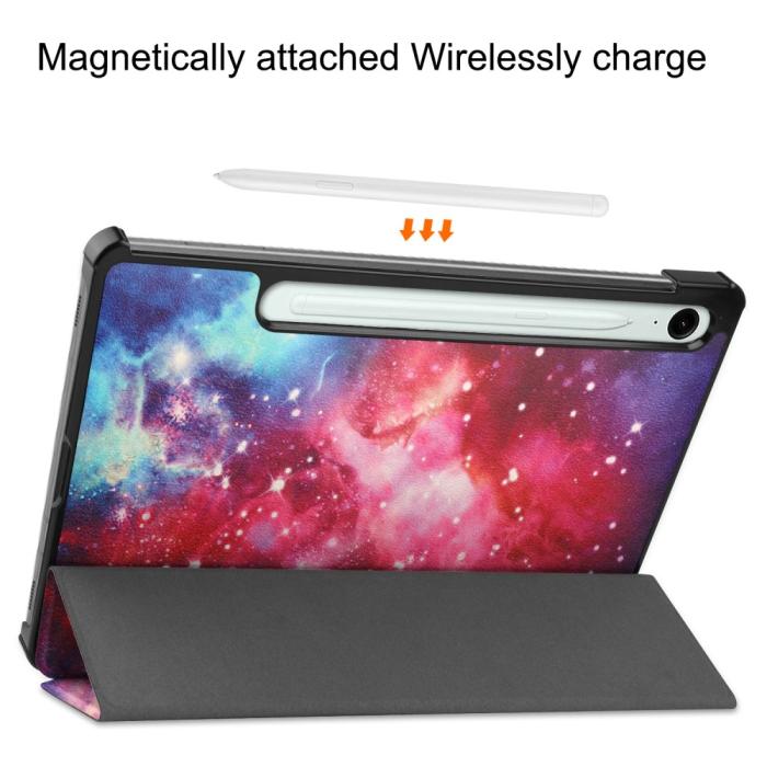 Bild 4, Samsung Galaxy Tab S9 FE Fodral Tri-Fold Läder Cosmic Space