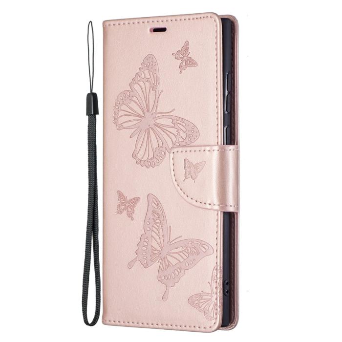 Bild 4, Samsung Galaxy S22 Ultra Fodral Butterfly Roséguld