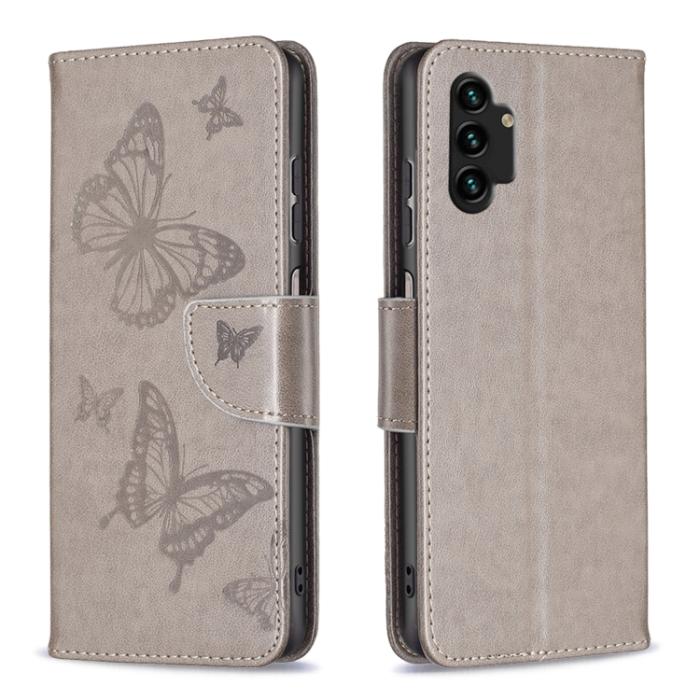 Bild 2, Samsung Galaxy A13 4G Fodral Butterfly Tryck Grå