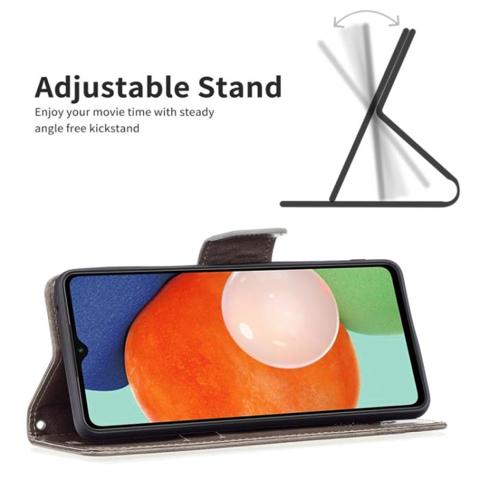 Bild 3, Samsung Galaxy A13 4G Fodral Butterfly Tryck Grå