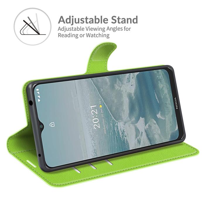 Bild 5, Nokia G10 / G20 Fodral Litchi Läder Grön