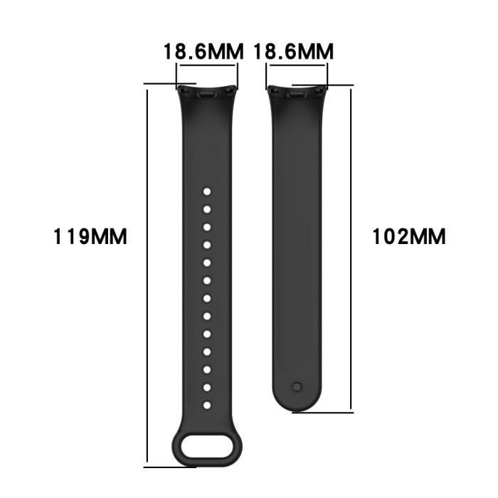 Bild 6, Xiaomi Smart Band 9/8 Armband Solid Silikon Grå