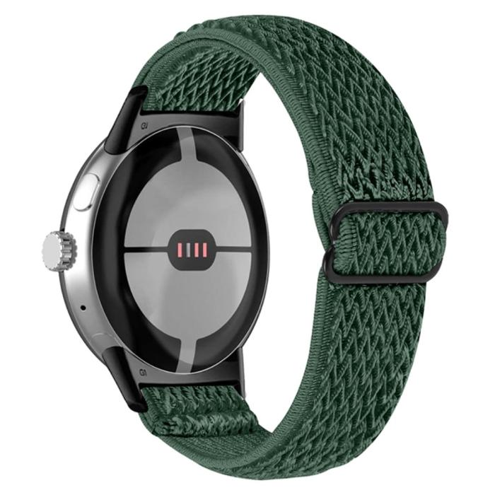 Bild 1, Google Pixel Watch / Watch 2 Justerbart Nylon Armband Grön