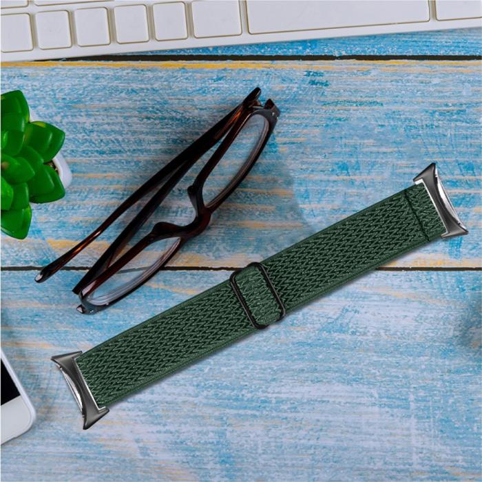Bild 4, Google Pixel Watch / Watch 2 Justerbart Nylon Armband Grön
