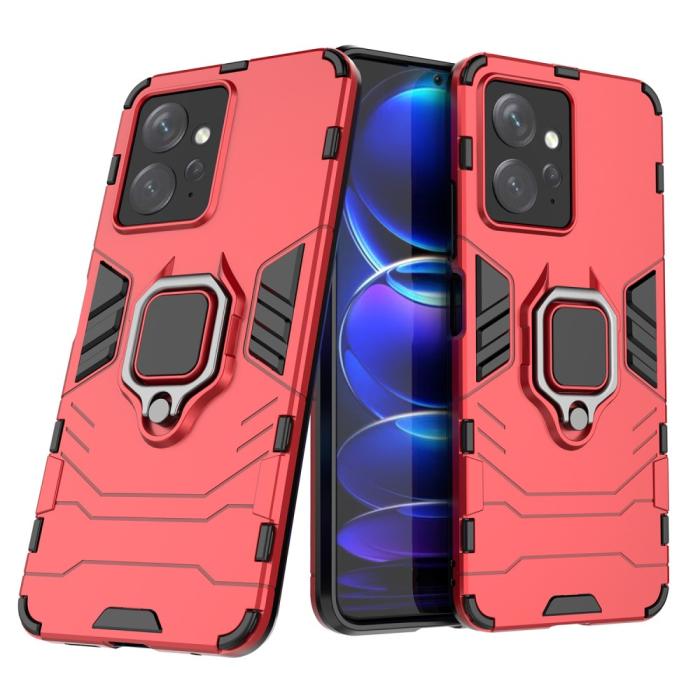 Bild 2, Xiaomi Redmi Note 12 4G Skal Ring Hybrid Armor Röd