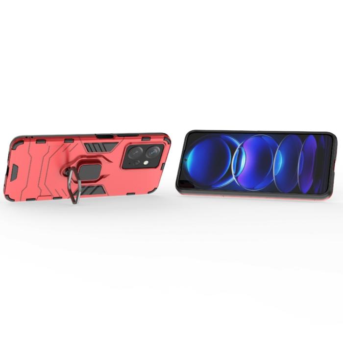 Bild 3, Xiaomi Redmi Note 12 4G Skal Ring Hybrid Armor Röd