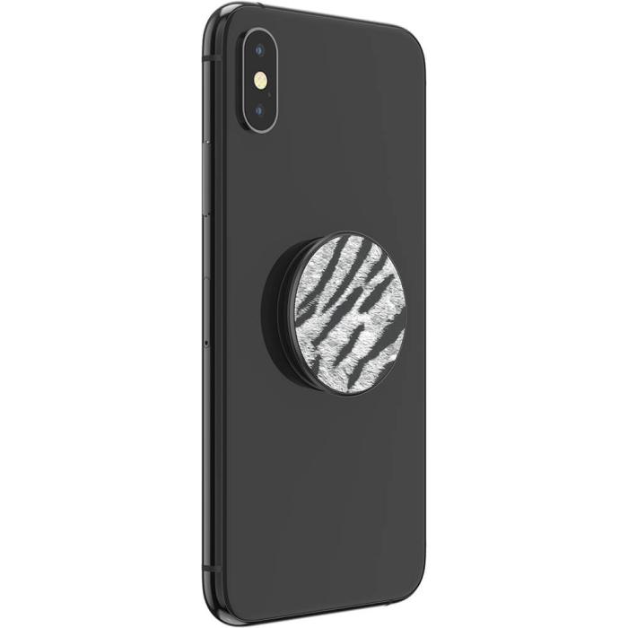 Bild 6, PopSockets Avtagbart Grip med Ställfunktion Premium Vegan Leather Zebra