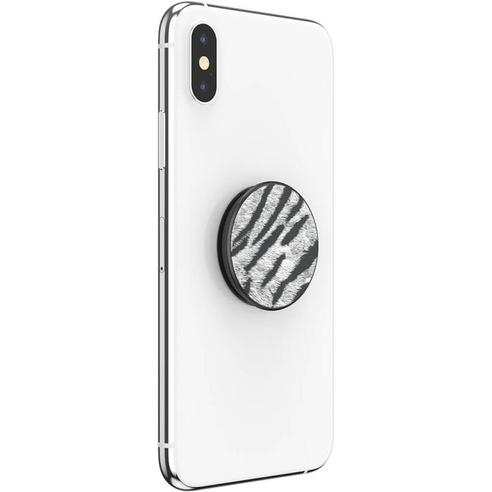 Bild 7, PopSockets Avtagbart Grip med Ställfunktion Premium Vegan Leather Zebra