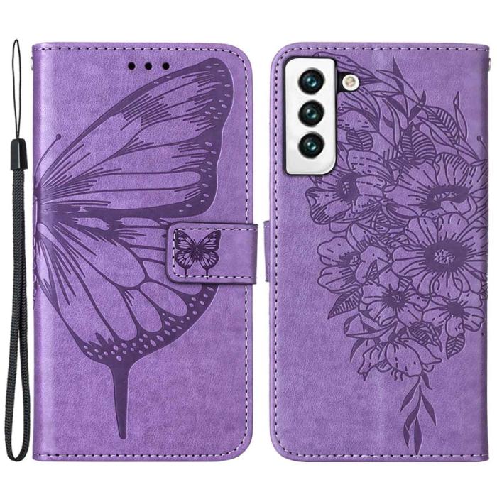Bild 1, Samsung Galaxy S23 Fodral Fjäril Tryck Lila