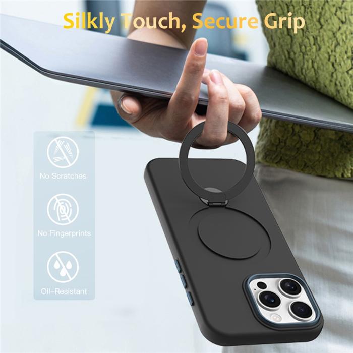 Bild 2, iPhone 16 Pro Skal MagSafe Kickstand Hybrid Svart